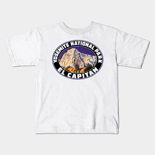 El Capitan Yosemite National Park California Kids T-Shirt by TravelTime